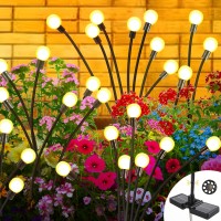 Yestark Firefly Solar Garden Lights Plus Swaying Fairy Garden Lights Yard Decor Outdoor Waterproof Solar Plant Lights For Ou