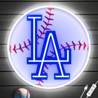 Culois Baseball Dodgers Neon Signs For Wall Decor Dimmable Baseball Led Neon Lights For Bedroom Man Cave Garage Home Bar Dorm P