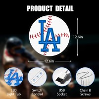 Culois Baseball Dodgers Neon Signs For Wall Decor Dimmable Baseball Led Neon Lights For Bedroom Man Cave Garage Home Bar Dorm P