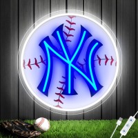 Culois Yankees Neon Signs For Wall Decor Dimmable Baseball Led Neon Lights For Bedroom Man Cave Garage Home Bar Dorm Party Game