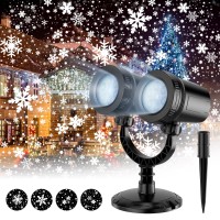 Afzdby Christmas Snowflake Projector Lights Outdoor Double Head Snowfall Led Lights Waterproof Landscape Decorative Lighting Pro