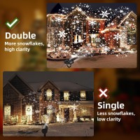 Afzdby Christmas Snowflake Projector Lights Outdoor Double Head Snowfall Led Lights Waterproof Landscape Decorative Lighting Pro