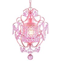 Flsfu Mini Chandelier With Glass Crystals Pink Chandelier Light Fixture 1 Light Small Crystal Chandeliers For Girls Room Bedroo