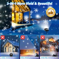 Snowflake Projector Lights Outdoor With Remote Control Led Christmas Projector Lights Large Snowflakes Ip65 Waterproof Snowfal