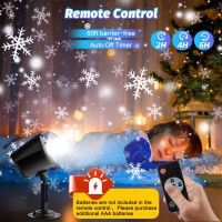 Snowflake Projector Lights Outdoor With Remote Control Led Christmas Projector Lights Large Snowflakes Ip65 Waterproof Snowfal