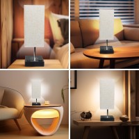 Wireless Charging Touch Control Table Lamp Bedside Nightstand Lamp With Usb Charging Port Ac Outlet 3 Brightness Levels Adju