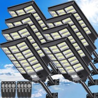 Voojoy Solar Street Lights Outdoor 4800W 8 Pack Solar Lights Outdoor Dusk To Dawn Ip66 Waterproof Street Lights Solar Powered