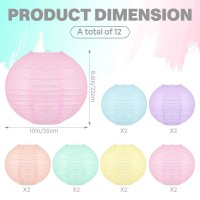 12 Pcs Colorful Hanging Paper Lanterns Pastel 10 In Macaroncolored Chinese Paper Lanterns Party Decorations For Classroom Baby