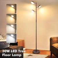 Junnai Dimmable Led Floor Lamp Modern Tall Standing Lamp With Remote Touch Control 4 Color Temperatures 3 Rotatable Light T