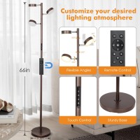 Junnai Dimmable Led Floor Lamp Modern Tall Standing Lamp With Remote Touch Control 4 Color Temperatures 3 Rotatable Light T