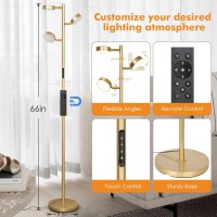 Junnai Gold Floor Lamp For Living Room Modern Standing Lamp With Remote Touch Control 4 Color Temperatures Dimmable Led Tre