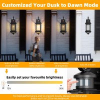 Roravilila Motion Sensor Porch Lights Dusk To Dawn 19 Inch Enclosed Bottom Antirust Aluminum Black Outdoor Light Fixtures 2 Pa