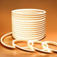 Lamomo 656Ft Warm White Led Rope Lights Dimmable Led Strip Lights 24V Silicone Waterproof 3000K Flexible Neon Light Strip For