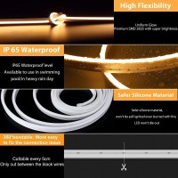 Lamomo 656Ft Warm White Led Rope Lights Dimmable Led Strip Lights 24V Silicone Waterproof 3000K Flexible Neon Light Strip For