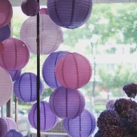 Capesaro Purple Pink Paper Lanterns Decorative 15Pcs Party Hanging Decorations For Bachelorette Wedding Birthday Baby Shower Gra