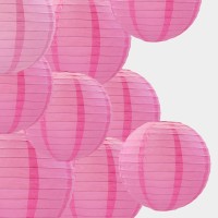 Capesaro Pink Paper Lanterns Decorative 10Pcs Party Hanging Decorations For Bachelorette Wedding Birthday Baby Shower Graduation