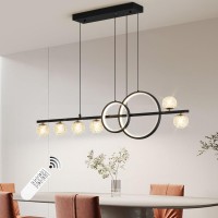 Oranoor Modern Black Gold Chandeliers For Dining Room 47In Dimmable Led Chandelier Linear Pendant Light For Kitchen Island Upg