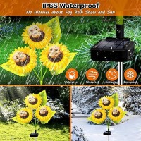 Halloween Decorations Outdoor 2 Pack Solar Scary Skull Sunflowers Lights Waterproof Solar Flowers Lights Solar Garden Lights Fo