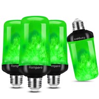 Hompavo Upgraded Led Flame Light Bulbs Green Flickering Light Bulbs With Upside Down Effect E26 Flame Bulb For Home Halloween