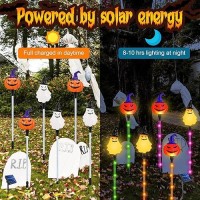 Halloween Pumpkin Pathway Solar Lights 6 Pack Halloween Solar Stake Lights Halloween Decor Outdoor Solar Pumpkin Ghost Garden