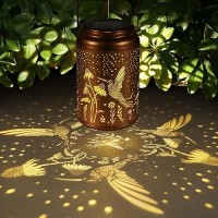 Hummingbird Solar Lantern Outdoor Hanging Lights Birthday Gifts For Women Mom And Grandma Hummingbird Metal Garden Decor Outdoor