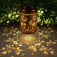 Solar Lantern Outdoor Hanging Lights Birthday Gifts For Women Mom And Grandma Butterfly Flower Metal Garden Decor Outdoor Waterp