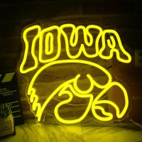 Fvkclto Iowa Hawk Neon Sign Led Eagle Wall Signs Iowa Hawk Fan Cave Neon Lights For Fan Party College Party Bar Club Birthday