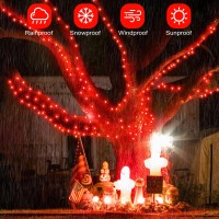 Red Halloween String Lights Connectable 656Ft 200 Leds Halloween Decorations Outdoor Indoor Lights Waterproof Black Wire Tree