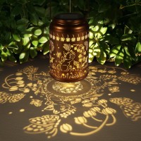 Solar Lantern Outdoor Hanging Lights Birthday Gifts For Women Mom And Grandma Cat And Butterfly Metal Garden Decor Outdoor Water