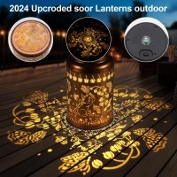 Solar Lantern Outdoor Hanging Lights Birthday Gifts For Women Mom And Grandma Cat And Butterfly Metal Garden Decor Outdoor Water