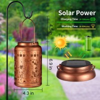 Solar Lantern Outdoor Hanging Lights Birthday Gifts For Women Mom And Grandma Cat And Butterfly Metal Garden Decor Outdoor Water