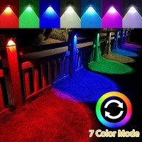 Solar Fence Lights Outdoor Waterproof Outdoor Halloween Decorations Lights With Warm White Rgb Modes Outdoor Wall Light Fixt