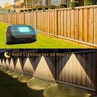 Solar Fence Lights Outdoor Waterproof Outdoor Halloween Decorations Lights With Warm White Rgb Modes Outdoor Wall Light Fixt