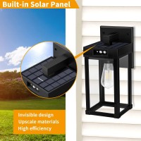 Solar Wall Lights Outdoor Dusk To Dawn Porch Lighting Exterior Light Fixtures Wall Mount Waterproof Solar Wall Lantern With Mot