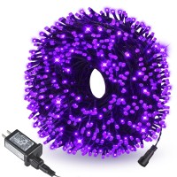 Comfyaura Connectable Purple Halloween String Lights 656Ft 200 Led Halloween Decorations Outdoor Indoor Lights Waterproof 8