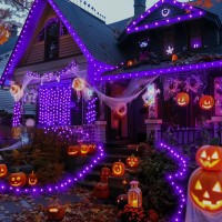 Comfyaura Connectable Purple Halloween String Lights 656Ft 200 Led Halloween Decorations Outdoor Indoor Lights Waterproof 8