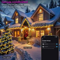 Comfyaura Connectable Smart App Halloween String Lights 656Ft 200 Led Christmas Decorations Outdoor Indoor Lights Waterproof