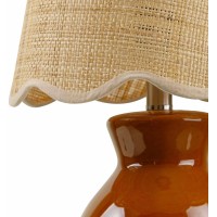 Boutiquerugs Salgareda Boho Ceramic And Jute Bedside Table Lamp For Bedroom Nightstand End Side Table Lamp For Living Room S