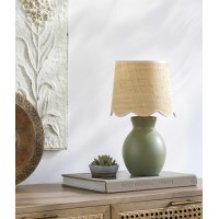 Boutiquerugs Salgareda Boho Ceramic And Jute Bedside Table Lamp For Bedroom Nightstand End Side Table Lamp For Living Room S