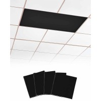 Magnetic Light Cover For Classroom Drop Ceiling 4 Pack 4X2 Ft Fluorescent Light Covers For Office Home Ceiling Light Pure Black