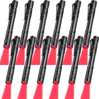 Tuanse 12 Pcs Red Light Flashlight Red Led Flashlight Red Light Pen Light Flashlight Super Bright Red Flashlight Red Torch For A