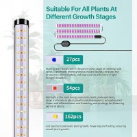 Fregenbo Grow Lights For Indoor Plants 243 Leds Plant Growing Lights With 3 Color Changing Red Blue Full Spectrum 48Inch Heigh