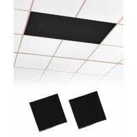 Magnetic Light Cover For Classroom Drop Ceiling 2 Pack 4X2 Ft Fluorescent Light Covers For Office Home Ceiling Light Pure Black