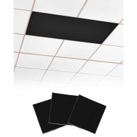 Magnetic Light Cover For Classroom Drop Ceiling 3 Pack 4X2 Ft Fluorescent Light Covers For Office Home Ceiling Light Pure Black