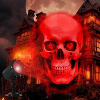 Treela Halloween Projector Lights Outdoor Indoor Dynamic Ghost Skull Lights Decoration Outside Led Landscape Light For Holiday P