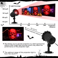 Treela Halloween Projector Lights Outdoor Indoor Dynamic Ghost Skull Lights Decoration Outside Led Landscape Light For Holiday P