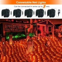 Halloween Net Lights 200Led 84Ft X 52Ft Orange Halloween Bush Lights With 8 Modes Timer Connectable Waterproof Sturdy Da