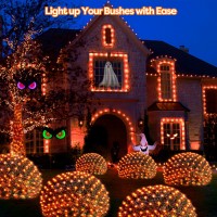 Halloween Net Lights 200Led 84Ft X 52Ft Orange Halloween Bush Lights With 8 Modes Timer Connectable Waterproof Sturdy Da