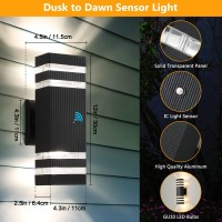 Zsmaiku 183 Inches Dusk To Dawn Outdoor Lighting Up And Down Exterior Light Fixtures With 4 7W Led Bulbs Waterproof Modern Lo