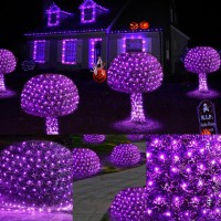 Halloween Net Lights 200Led 84Ft X 52Ft Purple Halloween Bush Lights With 8 Modes Timer Connectable Waterproof Sturdy Da